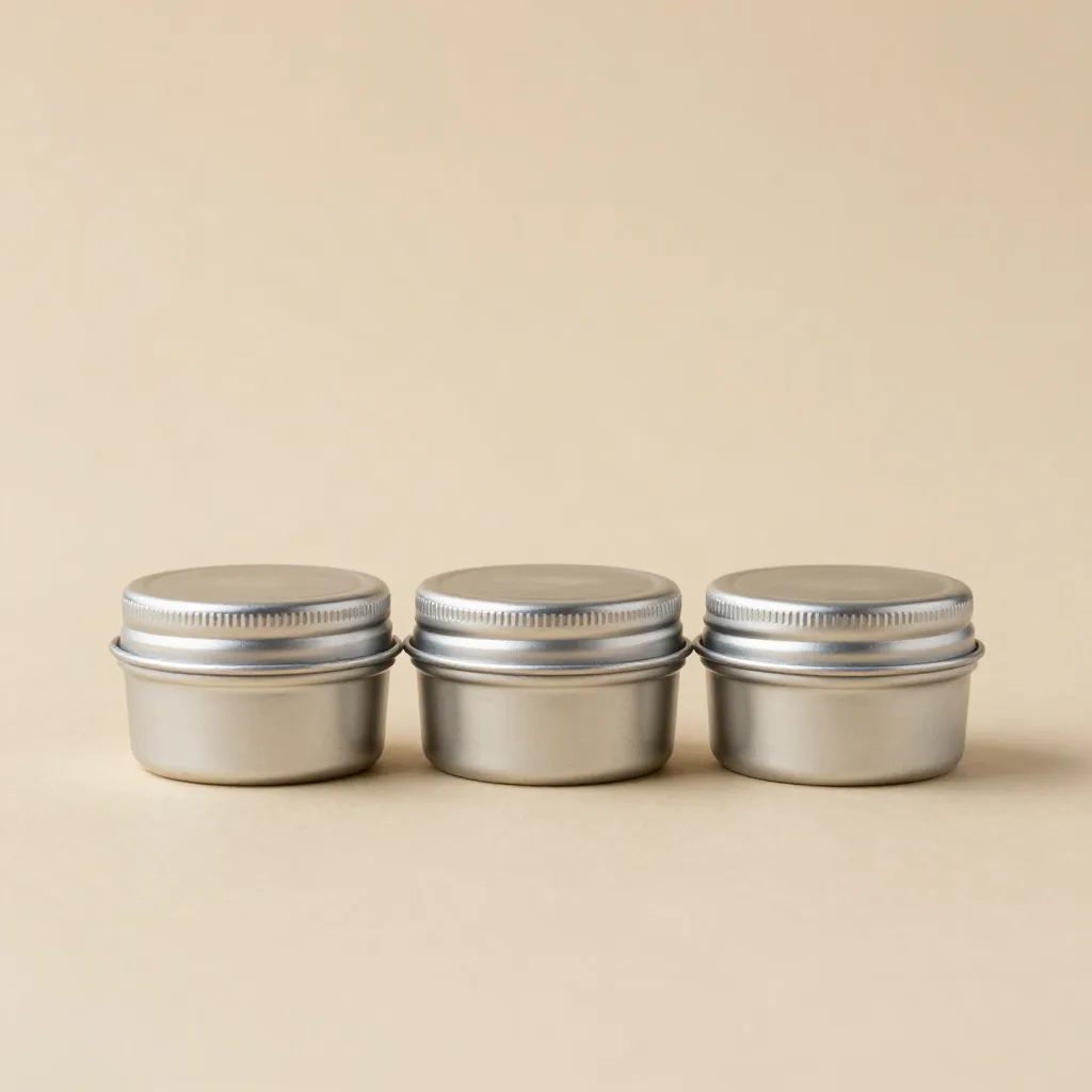 Three small kawakawa balm tins side by side